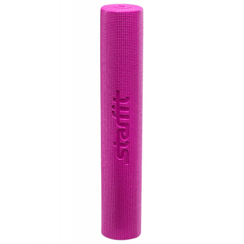 Коврик для йоги FM-101, PVC, 173x61x0,5 см, розовый