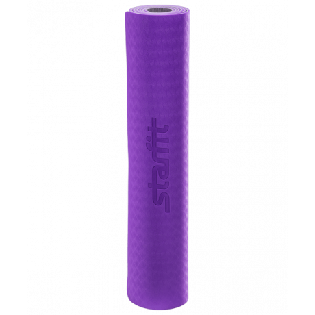 Коврик для йоги FM-201, TPE, 173x61x0,5 см, фиолетовый/серый Starfit
