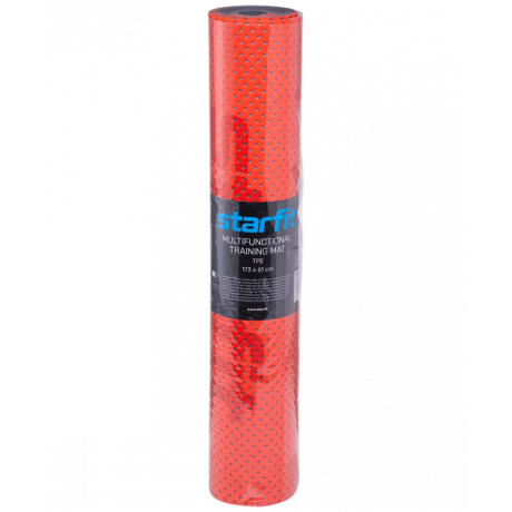 Коврик для фитнеса FM-202, TPE перфорированный, 173x61x0,5 см, ярко-красный Starfit