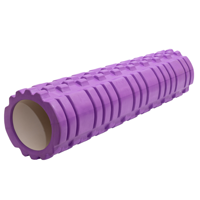 Ролик массажный для йоги, пилатеса и фитнеса 61х14 см, фиолетовый фото