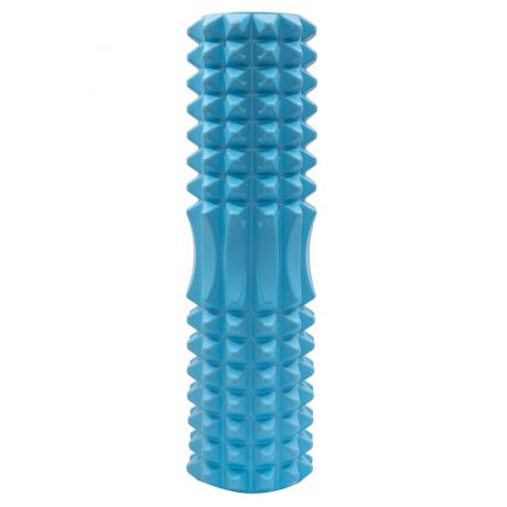 Ролик массажный для фитнеса сдвоенный 45х13 см, голубой