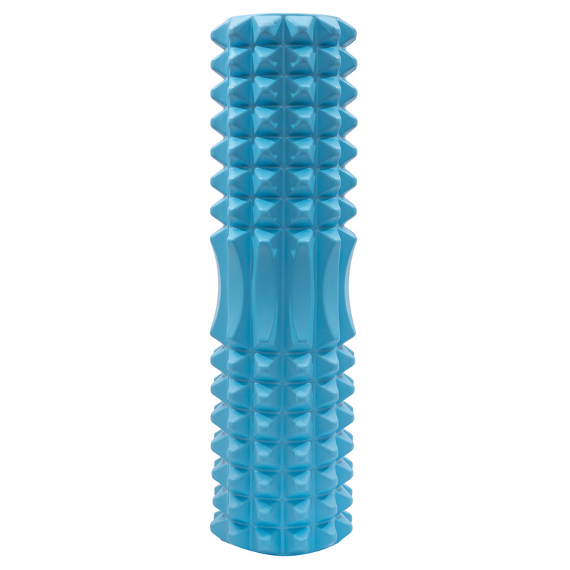 Ролик массажный для фитнеса сдвоенный 45х13 см, голубой фото