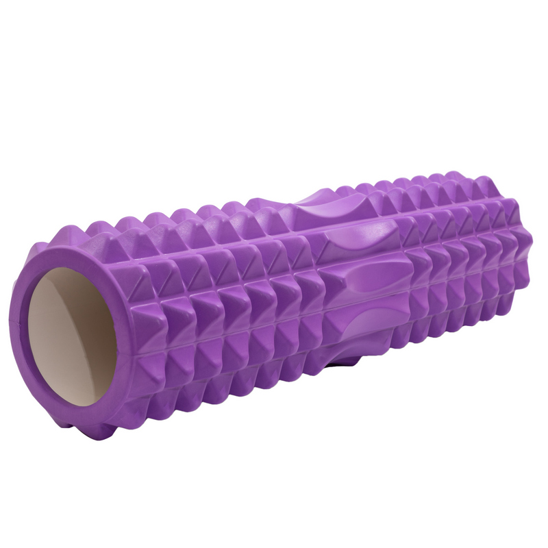 Ролик массажный для фитнеса сдвоенный 45х13 см, фиолетовый фото
