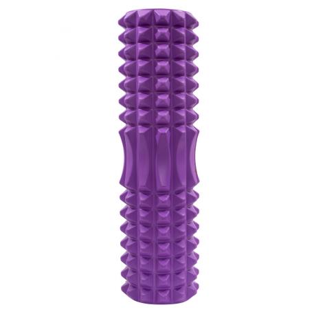 Ролик массажный для фитнеса сдвоенный 45х13 см, фиолетовый