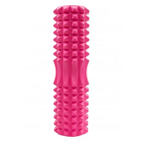 Ролик массажный для фитнеса сдвоенный 45х13 см, розовый