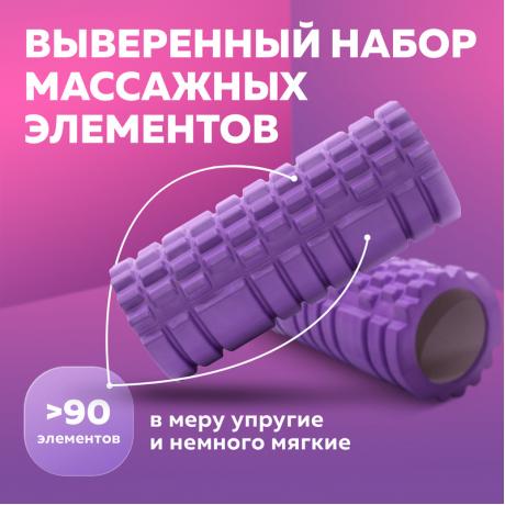 Массажный ролик для йоги 33х14 см (фиолетовый)