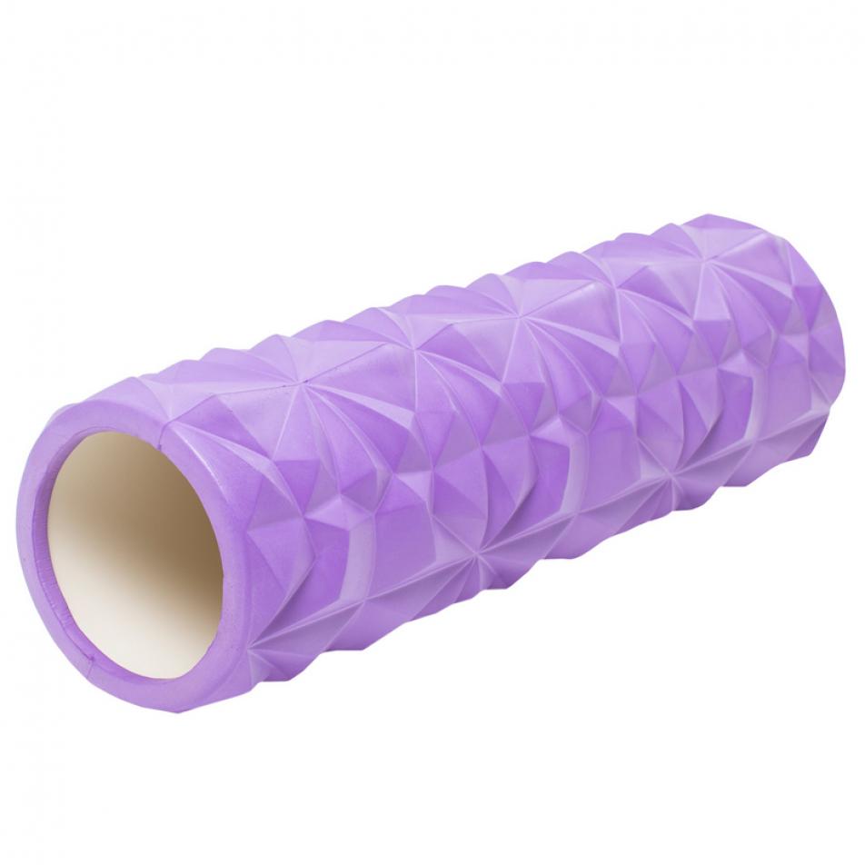Массажный ролик для йоги и фитнеса 45х14 см (фиолетовый)